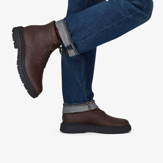 Badbury Hi Waterproof Brown Warmlined Leather | Clarks US