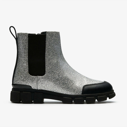 Evyn Chelsea Kid Silver Patent | Clarks For Sale