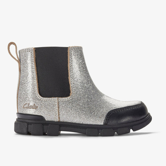 Evyn Chelsea Toddler Silver Patent | Clarks