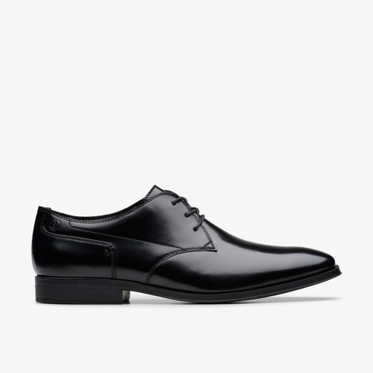 Paulton Lace Black Hi Shine Leather | Clarks Onsale
