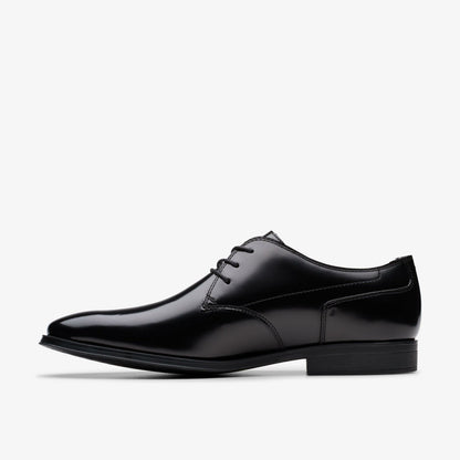 Paulton Lace Black Hi Shine Leather | Clarks Onsale