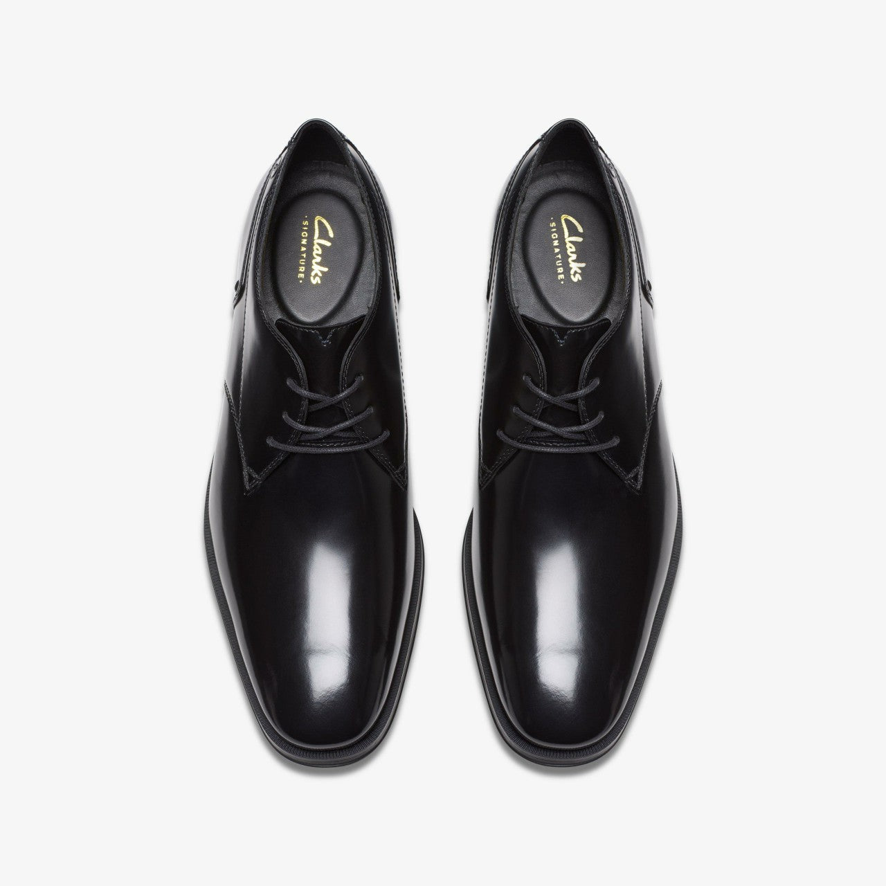 Paulton Lace Black Hi Shine Leather | Clarks Onsale