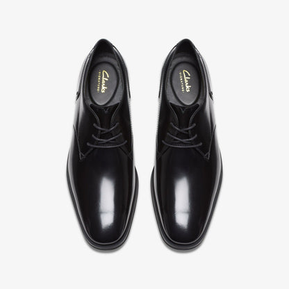 Paulton Lace Black Hi Shine Leather | Clarks Onsale