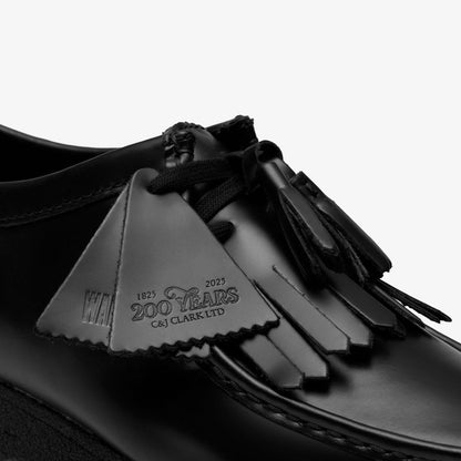 Wallabee Black Hi Shine Leather | Clarks