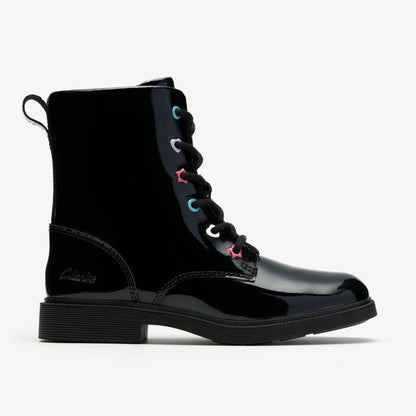 Oaklyn Charm Kid Black Patent | Clarks Onsale