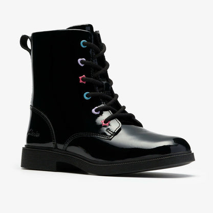 Oaklyn Charm Kid Black Patent | Clarks Onsale
