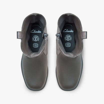 Oaklyn Top Kid Pewter Suede | Clarks US