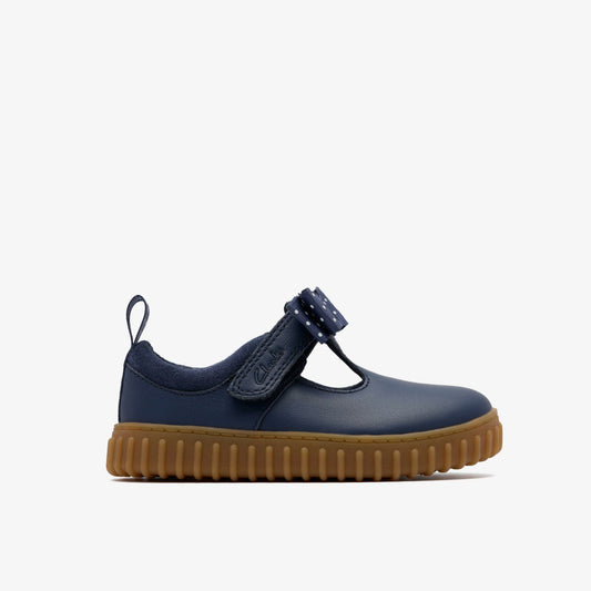 Cove Bow Toddler Navy Leather | Clarks For Sale