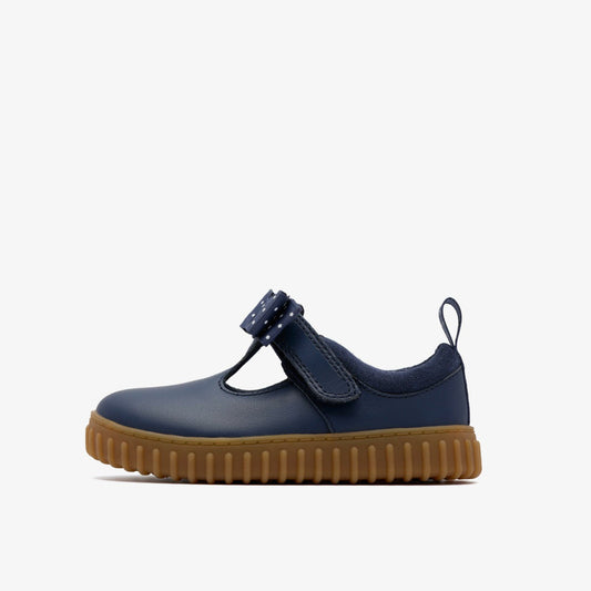 Cove Bow Toddler Navy Leather | Clarks For Sale