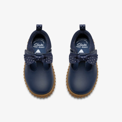 Cove Bow Toddler Navy Leather | Clarks For Sale
