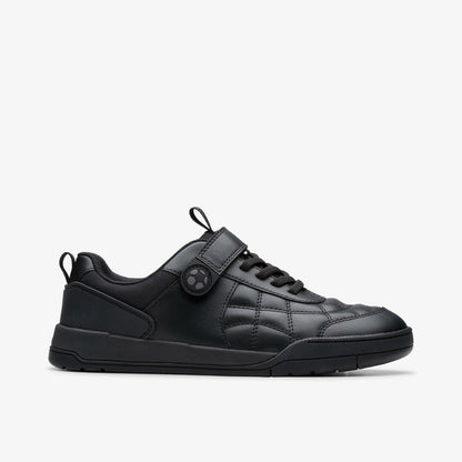 Laser Cross Youth Black Leather | Clarks US