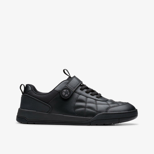 Laser Cross Youth Black Leather | Clarks US