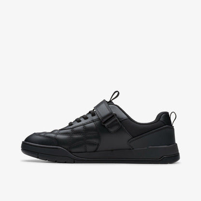 Laser Cross Youth Black Leather | Clarks US