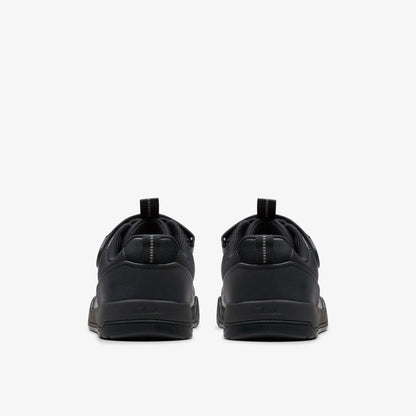 Laser Cross Youth Black Leather | Clarks US