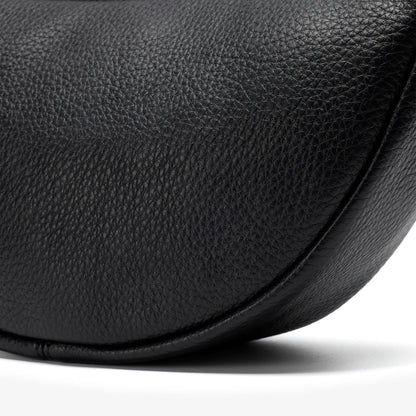 Leather Crescent Crossbody Bag Black - US 9129