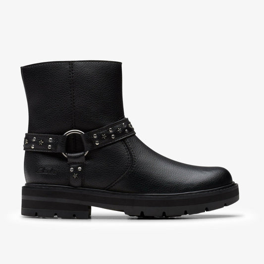Prague Shine Kid Black Leather | Clarks For Sale