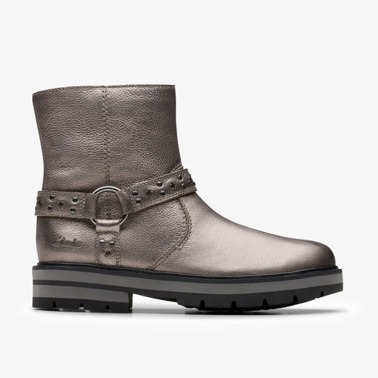Prague Shine Kid Pewter Metallic | Clarks US
