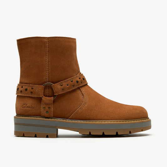 Prague Shine Kid Tan Suede | Clarks
