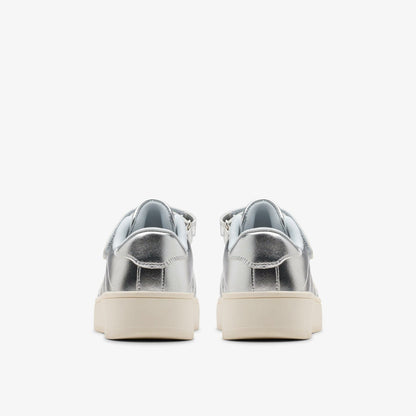 Barley Step Kid Silver Metallic | Clarks