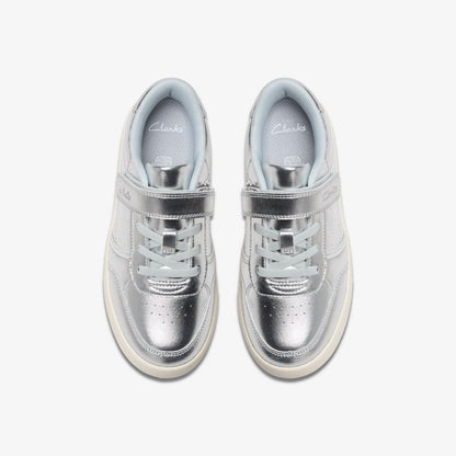 Barley Step Kid Silver Metallic | Clarks