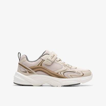 Crafton Move Kid Beige Combination | Clarks US