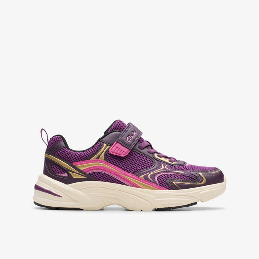 Crafton Move Kid Purple Combination | Clarks Onsale