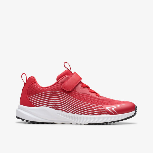Deyes Dash Youth Red Synthetic | Clarks