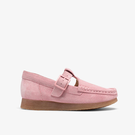 Wallabee T Bar Big Kids Pink Suede - US 7517