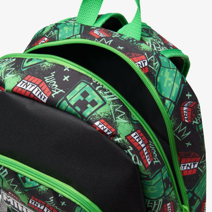 Minecraft Large Backpack Black/Green | Clarks US