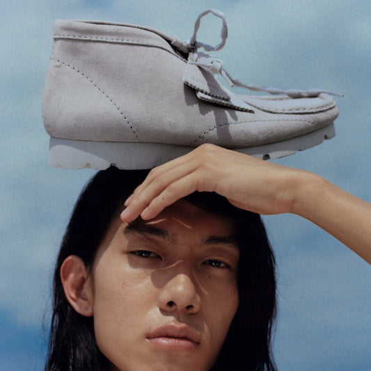 Wallabee Boot PAF Grey/Blue | Clarks Onsale