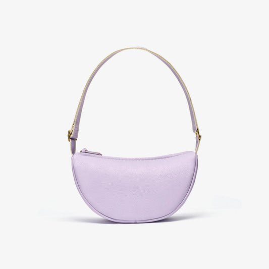 Leather Crescent Crossbody Bag Lilac - US 7243