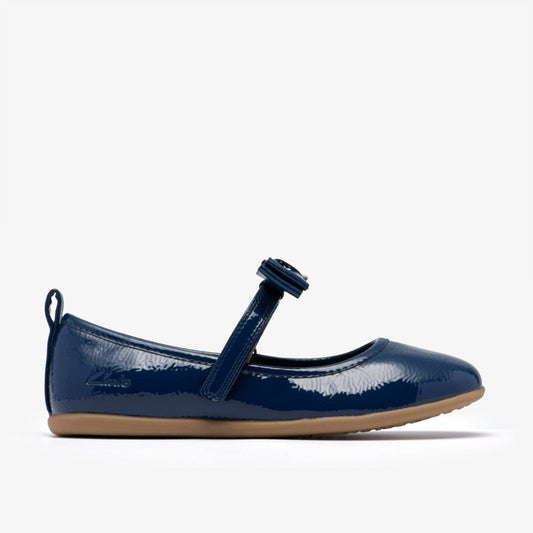 Charm Bow Kid Navy Patent | Clarks Onsale