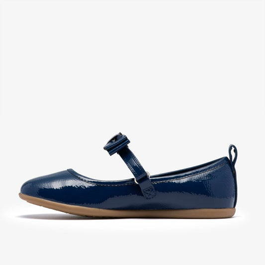 Charm Bow Kid Navy Patent | Clarks Onsale