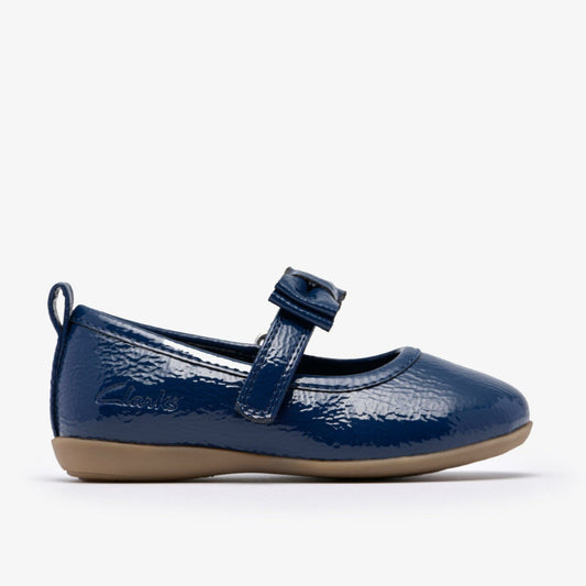 Charm Bow Toddler Navy Patent | Clarks Onsale