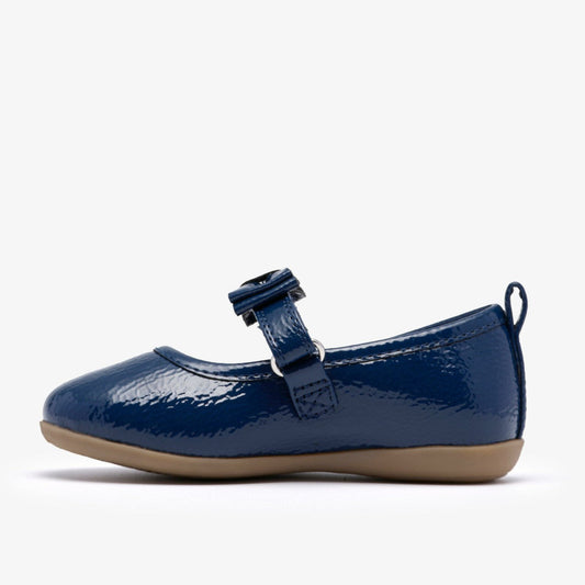 Charm Bow Toddler Navy Patent | Clarks Onsale