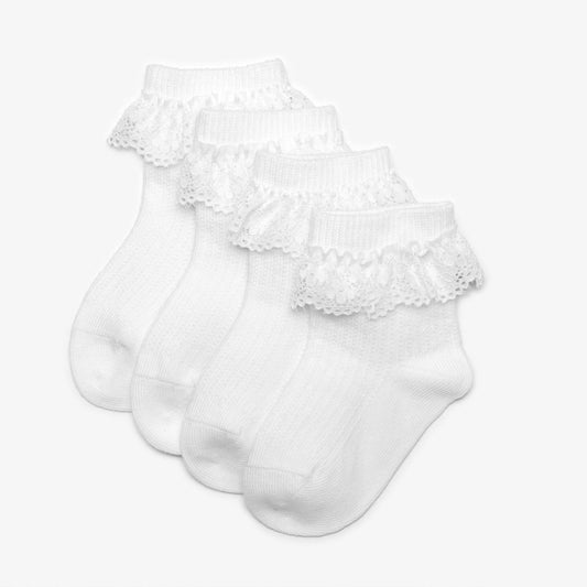 Frilly Socks 4 Pack White 0-6 Months White | Clarks Discount