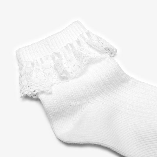 Frilly Socks 4 Pack White 0-6 Months White | Clarks Discount