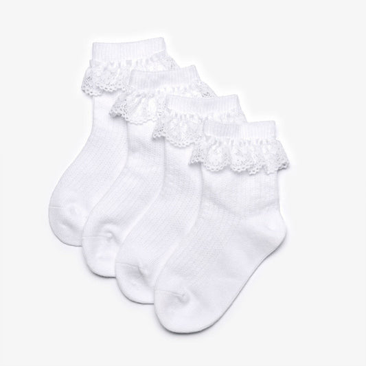 Frilly Socks White 4 Pack 1-2 Years White | Clarks US