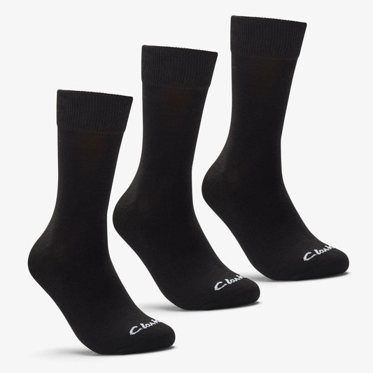 3 Pack Socks Size 6-11 Black Black | Clarks Onsale