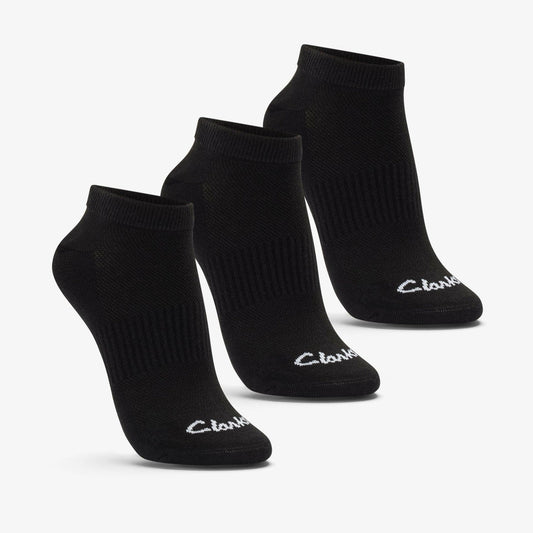 Ankle Socks 3 Pack Size 2-8 Black Black | Clarks Sale