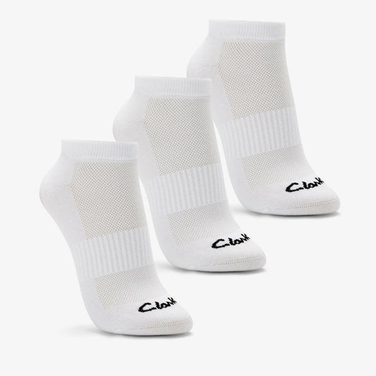 Sports Ankle Socks 3 Pack Size 2-8 White | Clarks For Sale