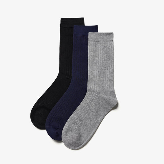 3 Pack Crew Socks Black Multicolour - US 5589