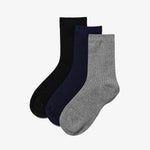 3 Pack Crew Sock Black Multicolour - US 4023