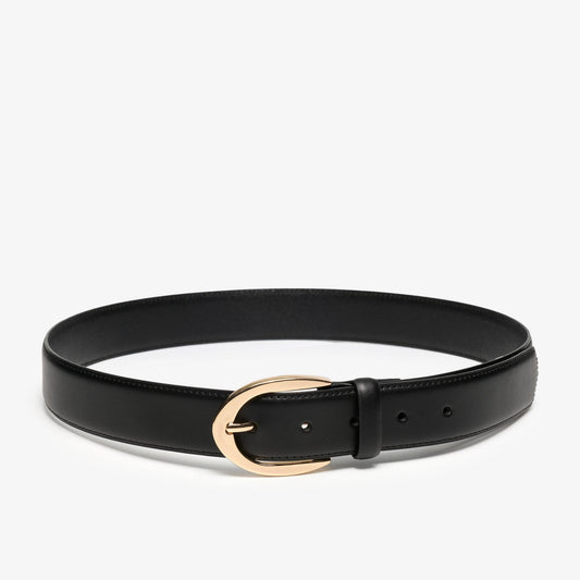 Smooth Premium Leather Belt Black - US 4280