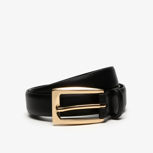 Slim Premium Leather Belt Black - US 7388