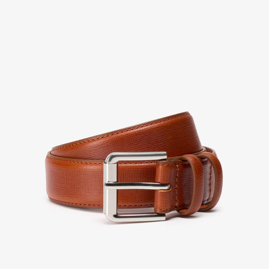Embossed Premium Leather Belt Brown - US 7344