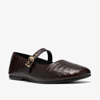 Livia Jane Dark Brown Crocodile - US 3304