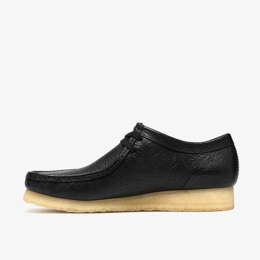 Wallabee Black Leather Embossed - US 0677